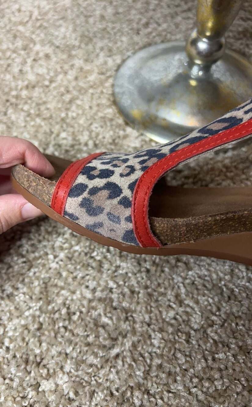 Naot Women's Leopard Print Wedge Sandals Size 37 - Picture 7 of 14